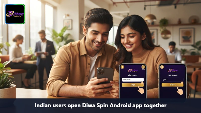 Indian users open Diwa Spin Android app together