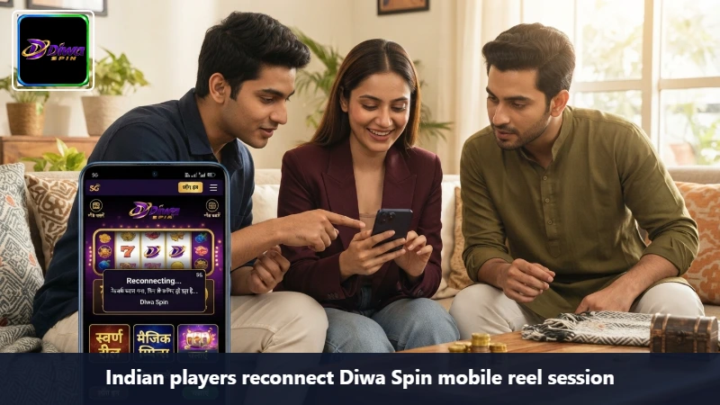Indian players reconnect Diwa Spin mobile reel session
